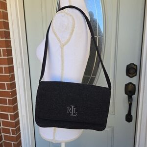 Lauren Ralph Lauren Charcoal Gray Wool Purse